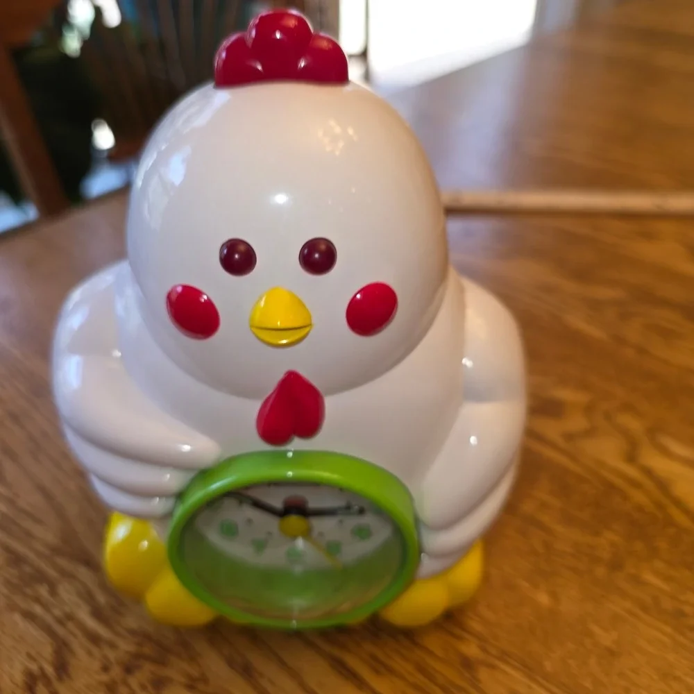 Vintage 90s Paragon Chicken Alarm Clock Glow Eyes Talks Hen Novelty Korea‎ Works